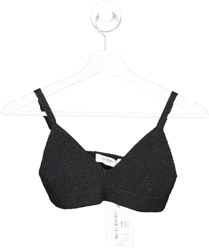 Flirty Fashion Discounts 4th & Reckless Black Ribbed Micro Top UK 8