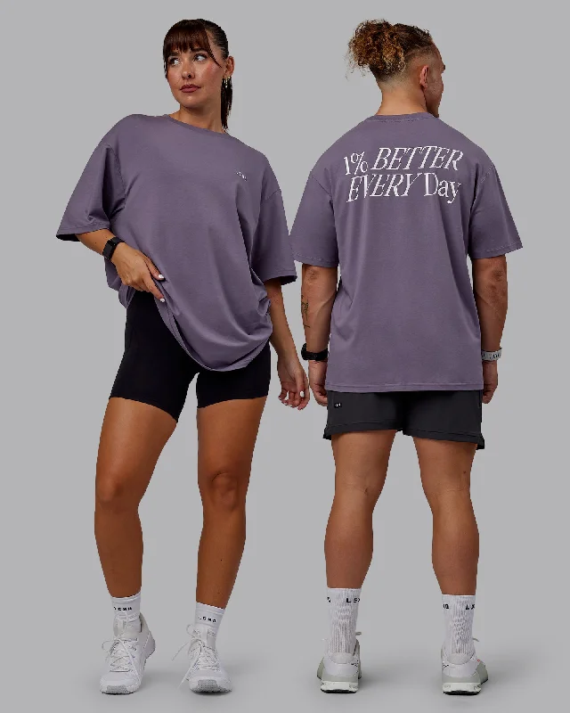 Unisex VS6 FLXCotton Tee Oversize - Purple Sage-White