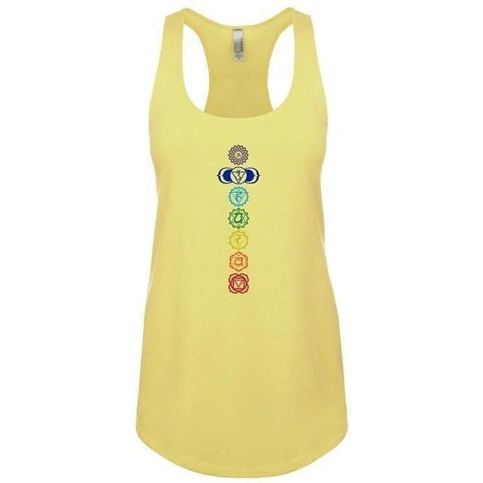 Womens 7 Colored Chakras Racer-back Tank Top