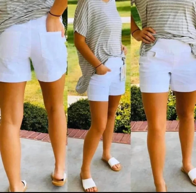 Pull On Shorts In White