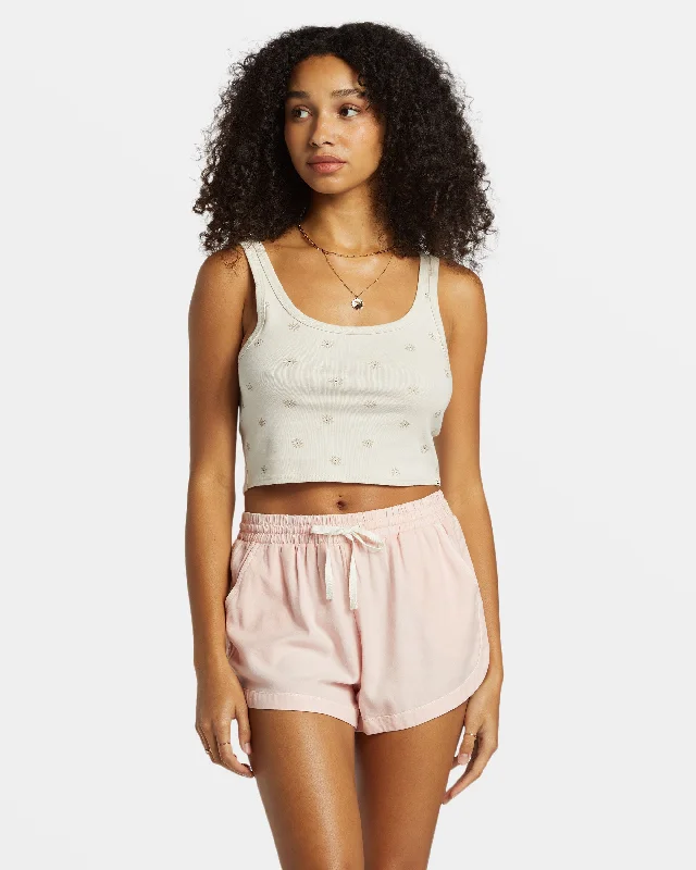 Road Trippin Elastic Waist Shorts - Feelin Peachy